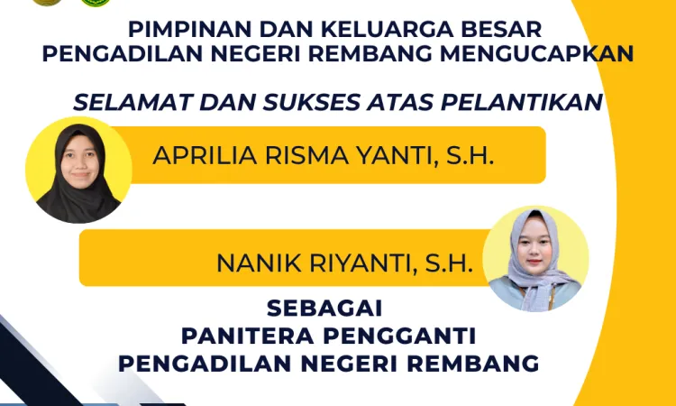 Selamat dan Sukses Pelantikan Panitera Pengganti Pengadilan Negeri Rembang